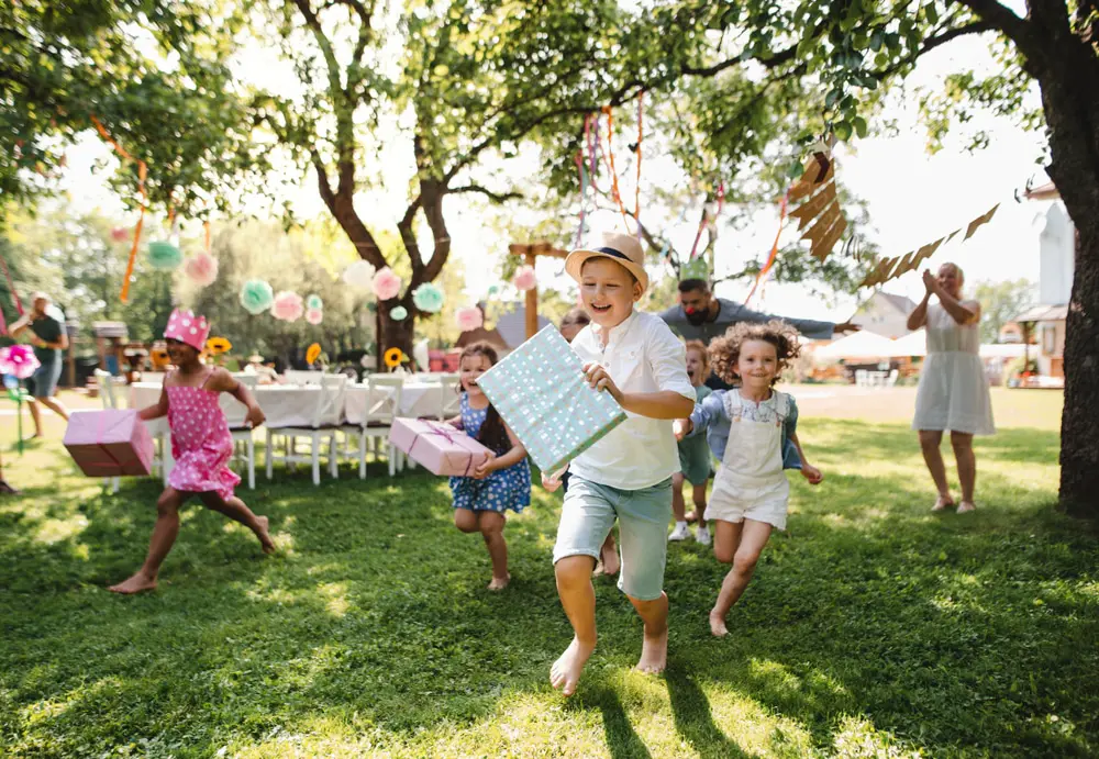 Image of an outdoor kid's birthday party